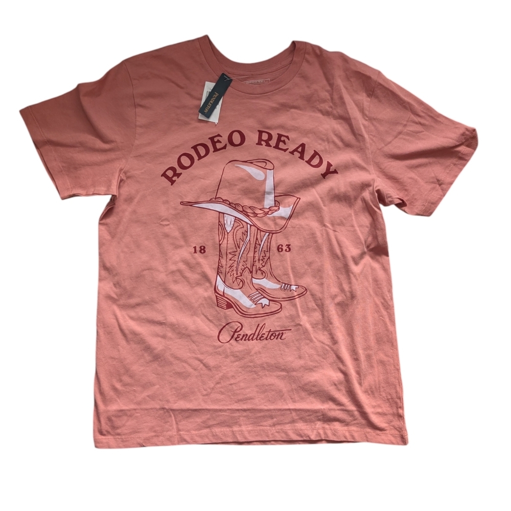 NWT Pendleton Peach 'Rodeo Ready' Graphic Tee Sz.M